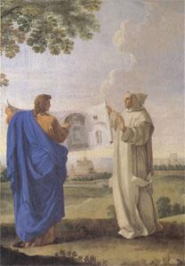 LE SUEUR, Eustache St Bruno Examining a Drawing of the Baths of Diocletian Location of the Future Charterhouse of Rome  (mk05) Spain oil painting art